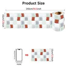 1 Stück selbstklebende PVC Tapete, flaches Mosaik Muster Wandaufkleber, Fliesenaufkleber für Wand, Schrank, Boden, Sockelleiste, geeignet für Zuhause, Küche, Wohnzimmer, Badezimmer, Schlafzimmer, Büro Dekoration