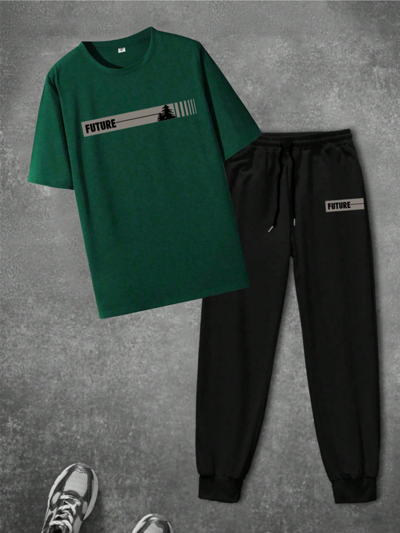 مجموعة قميص كاجوال بأكمام قصيرة وبنطال طويل بسحاب...