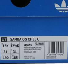 Adidas 幼儿男童 SAMBA OG CF EL C 休闲低帮运动鞋 JQ6391