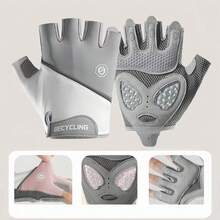 1Pair Workout Gloves,Riding Black Cycling Gloves,Sports Half Finger Gloves Anti Slip Sports Gloves,Weight Lifting Fingerless Gym Exercise Gloves,Men's And Women's Anti-Calluses Must-Have Fitness Gloves