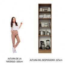 Despensero Alacena Multiuso Organizador Madesa 3 Puertas Color Marrón y Blanco - Marrón y Blanco - Ver 6