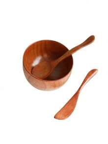 3件套面膜工具木制面膜碗面膜搅拌棒美容水疗工具三件套美容碗面膜勺搅拌棒美容工具护肤工具面膜工具面膜碗搅拌棒适用于家庭卧室浴室日常生活 - 彩色 - 查看 4