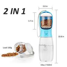 Dog Water Bottle With Food Container, Travel Puppy Water Bowl, Portable Pet Dispenser, Dog Stuff Accessories Items, Automatic Feeder Feeding, Puppy Essentials Necessities For Yorkie Chihuahua Cat Walking And Hiking - Pink - 粉色 - 查看 5