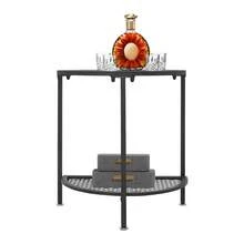 Beistelltisch mit Metallregal 2-stöckiger Couchtisch für Wohnzimmer Schlafzimmer