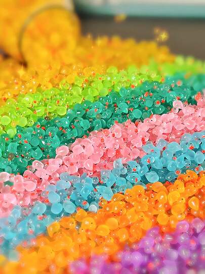 200/100/50/20/1pc Color Glow In Dark Duck, Mini Duck, Mini Luminous Resin Ducks For Crafts, Car Diy Creative Ornament, Cute Creative Handmade Duckling,Colorful Tiny Ducks Glow In The Dark Miniature Figures,Vibrant, Collectible, And Adorable Party Favors, Goody Bag Stuffers, And Easter Gifts,Halloween,Christmas