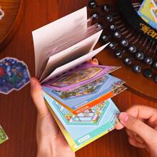 1/2/4件套 8合1 可爱3D生活微缩卡通场景迷你贴纸书 DIY手工剪贴簿玩具游戏贴纸 儿童节日礼物 - 彩色 - 查看 4