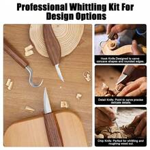 Aimall Wood Carving Kit, 10 PCS Wood Carving Set - Wood Carving Tools With Canvas Case,Sharp Cr-V 60 Steel Blades, Wood Chisel Sets For Beginners And Professionals