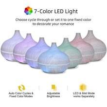 Wood Grain Aromatherapy Diffuser, 550ml Ultrasonic Humidifier, Remote, Silent, 6 Oils - Màu be - Xem 5
