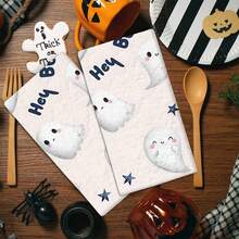 2/4 Piezas Paños de cocina con estampado de fantasma, adecuados para regalos de Halloween, decoraciones de Halloween, súper absorbentes de microfibra moderna para cocinar, hornear, lavar platos, limpiar, toallas de mano, paños de té, suaves y muy absorbentes, decoración de cocina, regalos para vecinos, madres, cumpleaños, inauguración de la casa para amigos, artículos esenciales de cocina, necesidades diarias - Multicolor - Ver 14