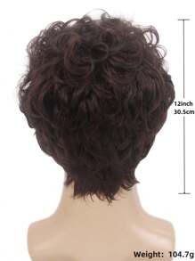 12-Inch Deep Brown Curly Synthetic Wig For Men, Realistic Short Hair Wig Suitable For Daily Wear, Role Play, Parties, Cosplay And More, REEWES Brand - Chocolate Brown - View 2