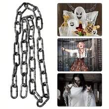 1pc Halloween Plastic Chain Link, Costume Handcuff Prop, Halloween Decoration Accessory, Suitable For Mini Ball, Scary Costume, Haunted House Decor, Masquerade And Haunted House Decoration, Realistic Fake Chain Link For Halloween Decor - Multicolor - View 2
