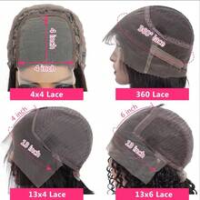 bling hair Parrucca frontale in pizzo Full HD 360 con densità 180, parrucche frontali dritte 13x6 13x4 per donne, parrucche pre-pizzicate con chiusura senza colla 4x4 - Natural Black - Visualizzare 11