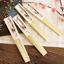 6pcs/Set Plum Blossom Dance Folding Fan For Women, Summer Style, Japanese Ancient Costume, Retro Classical Design, Suitable For Makeup, Stage, Photography