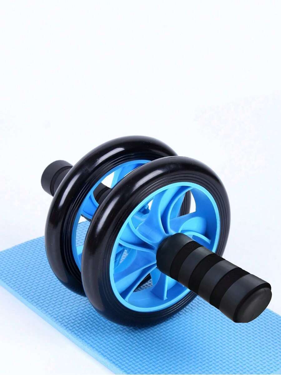 1pc Beginner Ab Wheel, Abdominal Roller Wheel, Silent Fitness Core Trainer, Unisex Home Workout Equipment For Abs Muscle - Blue - View 1