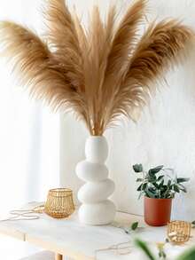 1 pieza Jarrón de flores de plástico premium irrompible, decorativo, moderno, minimalista, de estilo Wabi-Sabi, con acabado mate, ligero y resistente al agua - Blanco - Ver 11