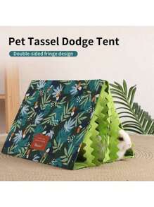 Chinchilla Meerschweinchen Dreieck Tunnel Spielzeug, Kleintier Schlafnest, Keine Installation Hamsterhaus - Strapazierfähiges & Leicht zu Reinigendes Doppelseitiges Fransen Design Kleintier Versteck Tunnel, Kleintier Bett für Igel Ratte