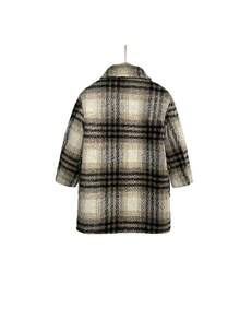 Nuevo abrigo casual de otoño/invierno para niños, abrigo a media pierna a cuadros para niños