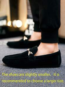 Men's New Fashionable Loafers, Classic Comfortable Dress Shoes, Easy To Wear And Drive, Moccasins (Note: The Size Of Loafers Runs Small, It Is Recommended To Order One Size Up For Those With Larger Feet) - Black - View 3