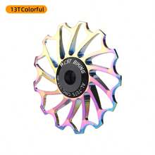 WEST BIKING Rueda guía de transmisión trasera de cerámica para bicicleta de montaña - Rueda tensora de aleación de aluminio con rodamiento Peilin de 11T/13T dientes