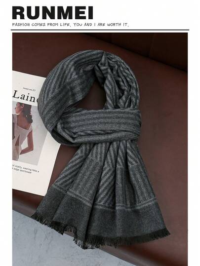 1 stuk klassieke geruite sjaal, boyfriend sjaal, warme herensjaal dubbelzijdig unisex cadeau voor verjaardag, herfst/winter herenaccessoires