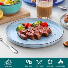 Bonita Blue Dinnerware Sets Plates And Bowls Set For 4 12 Pieces Stoneware Dinnerware Set Dishwasher And Microwave - Blue - View 3