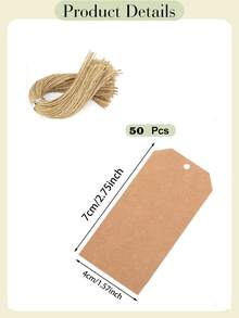 50 Stücke/200 Stücke Kraftpapier Geschenkanhänger mit Schnur 7*4cm Papppreis-Etiketten Namens-Etiketten Vintage Hochzeit Geburtstag Hängende braune Etiketten mit Hanfschnur Blanko Geschenkanhänger für Geschenkanhänger Cupcake-Topper Wunschbaum-Etiketten Kleidungsetiketten Hochzeit Namens-Etiketten