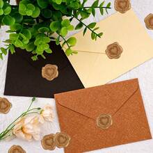 25pcs/Pack Heart Wreath Pattern Wax Seal Stickers, For Wedding Invitations, Party Invitations Decoration, Gift Wrapping, Scrapbooking Decoration - Multicolor - View 5