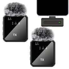 Type-C Wireless Lavalier Microphone, Plug And Play, 2.4G Ultra-Low Latency, Built-In Noise Cancellation Chip, Suitable For Video Recording, Interviews, Podcasts, Vlog, 300mAh Rechargeable Battery - Black - View 11