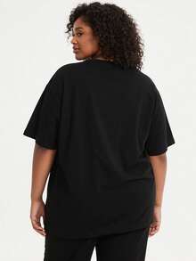 تي شيرت رقبة دائرية مخصص لذكرى الحيوانات الأليفة مقاس كبير، يمكن طباعة أنماط الكلاب والقطط، تي شيرت كاجوال للنساء - يمكن إضافة صورتك الخاصة (سيلفي/صورة/صورة صديق/صورة حبيب/صورة صديق/شعار الزوج/تخصيص الزوج). يمكنك أيضًا تخصيص التي شيرتات بنص لاحتفال عيد الأب وعيد الأم. - الأسود - مشاهدة 2