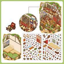 3 件创意装饰贴纸，适用于 DIY 场景，小角落第 5 系列，适用于礼物、办公室、家庭、标记、标签、教室、娱乐玩具、学生日记 - 复古可爱贴纸 - 彩色 - 查看 13