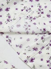 Conjunto de pijama de pantalón y blusa de manga larga con estampado floral para mujer, ropa de otoño