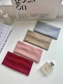 3/4/5pcs Set Minimalist Fashion Knitted Headbands, Versatile Casual Headwear, Suitable For School, Street, Sports, Yoga Styles, Multiple Colors Available, Unisex, All Seasons, Autumn Scarf, Women Fashion Headband, Winter Holiday Essential Beach Accessories Summer Outfits - Multicolor - View 10