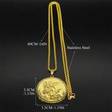 Archangel St.Michael Protect Us Necklace For Women Men Stainless Steel Saint Michae Chain Jewelry NZZZ689S02 - Necklace - View 6