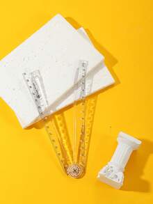 1 pezzo Righello pieghevole trasparente da 30 cm, righello portatile con marcature chiare, righello multifunzione con goniometro per studenti e forniture per ufficio