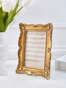 1 Piece Of Vintage American Resin Photo Frame, Wall And Bedside Decoration Painting, Desktop Decoration And Home Decoration, French Vintage Flower Carving Photo Frame, Suitable For Living Room, Bedroom, Office, Studio, Gallery, Record The Beautiful Moments In Daily Life, Collect Precious Memory Gifts Birthday Graduation, Holiday Record Gifts