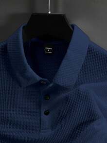 Camiseta de manga corta de malla de hielo para hombre, nuevo polo informal. - Azul - Ver 5