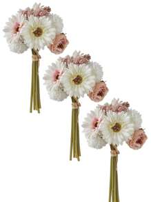 1支/3支装仿真蒲公英、牡丹、雏菊丝绸花束，28厘米，适合婚礼新娘捧花、家居、办公室、浴室、厨房、餐桌装饰，也可用于情人节、毕业典礼、单身派对、伴娘、父亲节、万圣节等场合，亦可作为装饰和礼物。 - 白色 - 查看 9