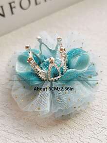 1 件小皇冠发夹头饰女孩可爱蝴蝶结夹发饰适合生日派对发带 - 小皇冠髮夾 - 查看 5