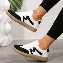 2025 New Flat Bottom Plus Size German Style Casual Sports Versatile Student Sneakers, Patchwork White Shoes,