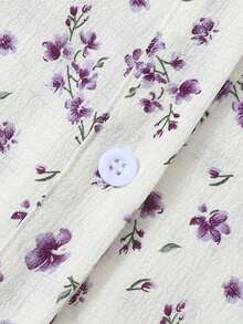 Conjunto de pijama de pantalón y blusa de manga larga con estampado floral para mujer, ropa de otoño