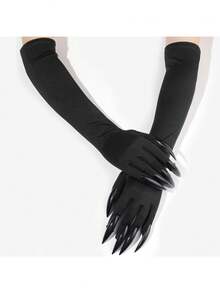 2 paires de gants à griffes extra-longs pour Halloween - accessoire de costume de main fantôme effrayante ! Indispensable pour la décoration de fête effrayante et amusante pour la soirée effrayante des femmes. Choix des femmes, gants de sorcière à ongles longs pour le cosplay hanté et les performances sur scène.
