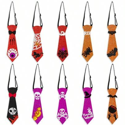 1 Stück Halloween Krawatte, verstellbare elastische Samtfliege, perfektes Geschenk für Halloween Party Kostüm