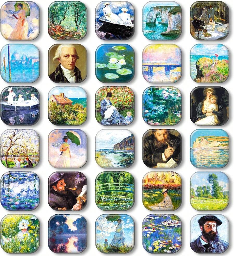 (Fast Shipping Free Shipping) MORCART 30Pack Art Decorative Fridge Magnets Cute Refrigerator Magnets For Locker Whiteboard School Office And Kitchen (Vangogh) - Banyak - View 1