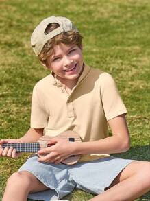 Halloween Kids Costumes Boys Short Sleeve Henley Shirt Casual Button Front Summer-Shirts Tops Tees-14 Years