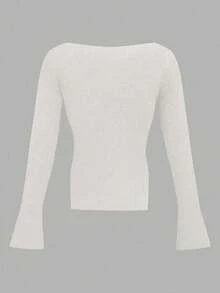 Áo len nữ dệt kim gân màu trơn, thoải mái và thời trang, phù hợp cho những buổi hẹn hò tối mùa xuân/thu. Thương hiệu Maija, Áo nữ, Áo đi nghỉ mát, Áo khoác ngoài, Áo len móc, Màu trắng trơn, Phong cách cổ điển, Trang phục nữ mùa thu, Mùa thu, Mùa tựu trường. - trắng - Xem 3