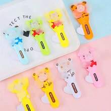 Hand Operated Mini Fan | Portable Cartoon Dual-Blade Hand Fan | Battery-Free Cooling For Summer Travel, Kids & Adults - Multicolor - View 4