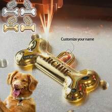 [Tùy chỉnh] Thẻ định danh chó thời trang, thẻ thú cưng hình xương vàng, có thể tùy chỉnh với tên chó, cũng có sẵn: Thẻ điện thoại, thẻ định danh mèo dạng trượt, thẻ thú cưng, mặt dây chuyền hình chân chó, món quà Giáng sinh hoàn hảo! - Nhiều màu - Xem 2
