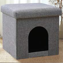 1pc Cat House, Foldable Cat Bed, Easy Storage Cat Nest, Suitable For All Seasons, Semi-Enclosed Cat House, Interactive For Owners And Pets