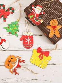 12/24pcs/Sets Of Christmas Wood Board Ornaments, DIY Decorative Wood Pieces, Wooden Ornaments, Home Decor Wood Pieces, Perfect For Christmas, Halloween, And Thanksgiving Gift Hangings, Perfect For Holiday Decorations.