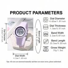 1pc Women's LED Circular Silicone Band Colorful Nature-Inspired Multifunctional Date, Day, Second Display Luminous Digital Sports Electronic Watch, Suitable For Men, Women, Teens, Students, Couples For Daily Wear